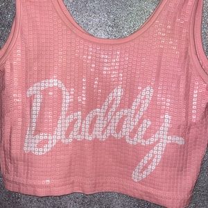 Daddy Sequin Crop Tank By 24 HRS *Dollskill